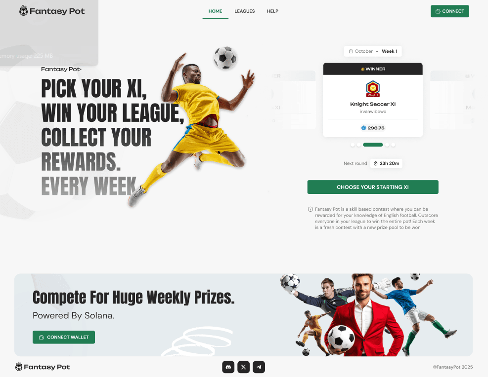 Football Fantasy Pot - Figma Design